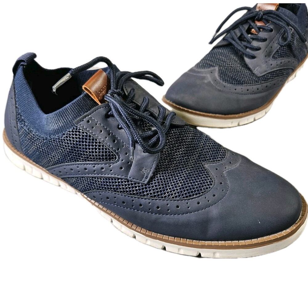 Joomra Navy Blue Wingtip Oxford Sneakers Men’s Size 11 Casual Knit Lace Up